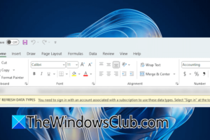 Debe iniciar la sesión con una cuenta asociada a la suscripción a Excel