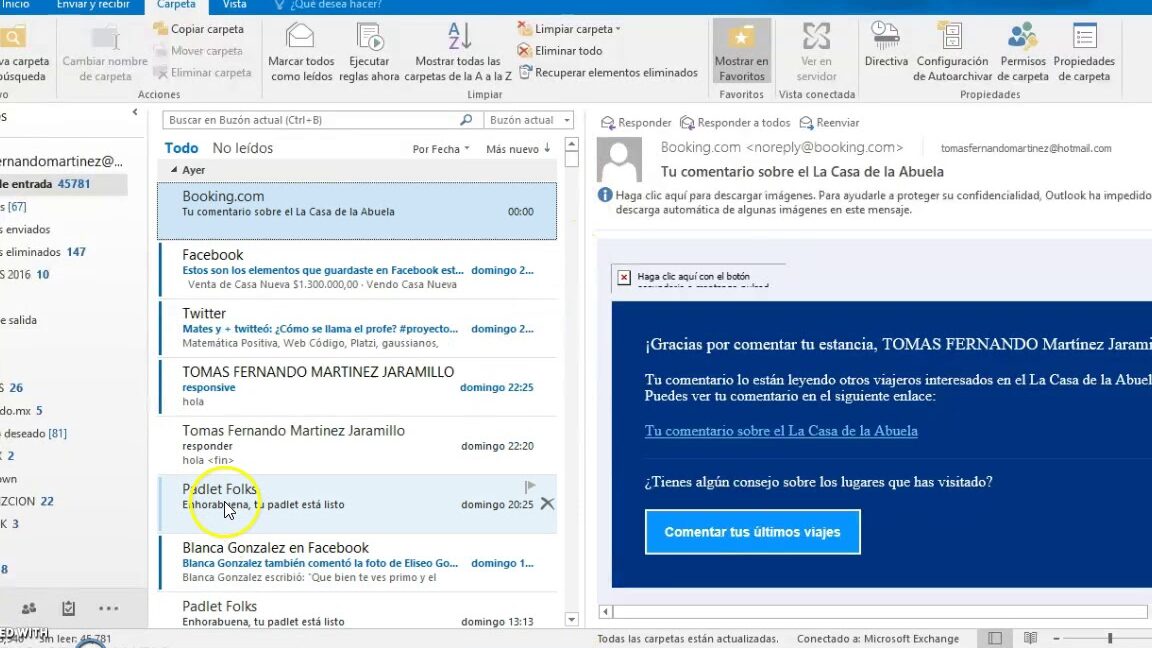 Cómo ordenar carpetas alfabéticamente en Outlook