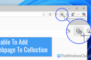 No se puede agregar la página web a las colecciones en Microsoft Edge