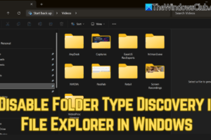 Desactive la detección de tipos de carpeta en el Explorador de archivos en Windows 11