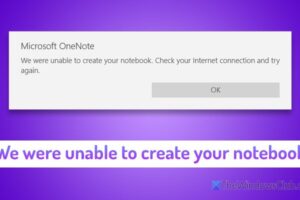 No pudimos crear OneNote desde el error de su cuaderno