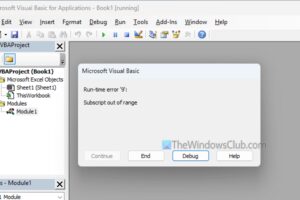 Error de subíndice fuera de rango en Excel [Fix]