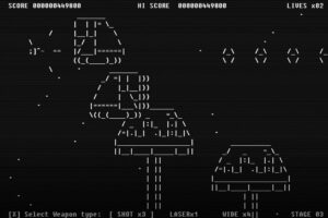 Battle For Asciion es un remake de Gradius hecho completamente a partir de texto