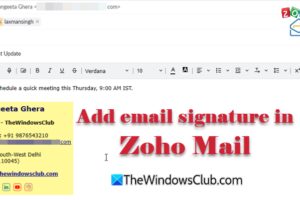 Cómo añadir la firma de correo electrónico a Zoho Mail