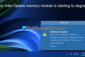 Su módulo de memoria Intel Optane está empezando a degradarse