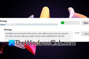 OneNote no se puede conectar al servidor; La sincronización se reanudará una vez nos conectamos
