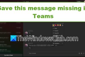 Guarda este mensaje que falta a Teams