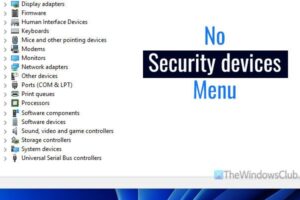 Dispositivos de seguridad que faltan o no están disponibles en el Gestor de dispositivos [Fix]
