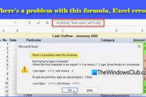 Hay un problema con esta fórmula, error de Excel [Fix]