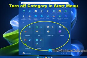 Cómo desactivar la categoría en el menú Inicio de Windows 11