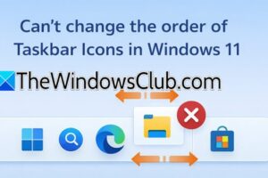 No se puede cambiar el orden de los iconos de la barra de tareas en Windows 11