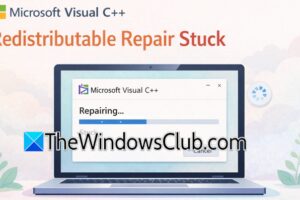 Reparación redistribuible de Microsoft Visual C++ atascado