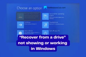 Recuperación de una unidad que no se muestra o funciona en Windows 11