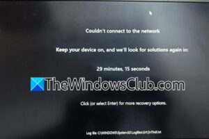 No se pudo conectar a la red, mantenga el dispositivo encendido y buscaremos soluciones