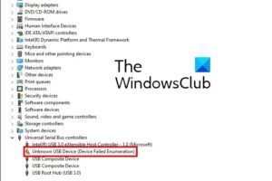 Error de dispositivo USB desconocido (enumeraciรณn fallida del dispositivo) en Windows 11