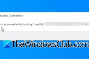 El escritorio remoto no puede abrir el archivo de conexión al ordenador Windows