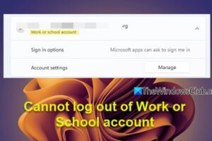 No se puede cerrar la sesión de la cuenta del trabajo o de la escuela en Windows 11
